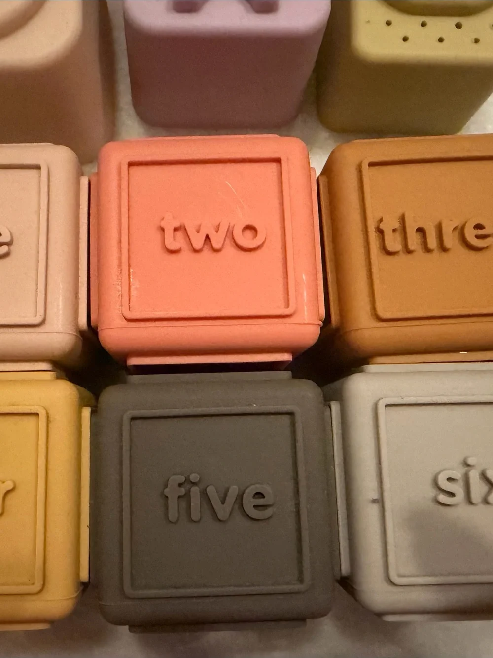Neutral Pastel Silicone Stacking & ABC Blocks Set - Unbranded